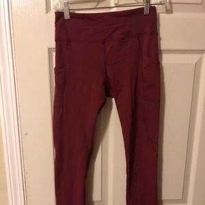 Forever 21 burgundy leggings with side pockets
